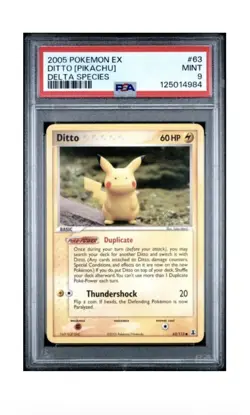 2005 POKEMON EX DELTA SPECIES #63 DITTO [PIKACHU] PSA 9 - Image 1