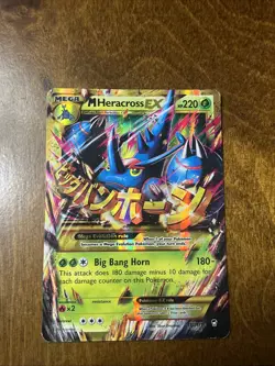 Pokemon TCG M Heracross EX 112/111 Furious Fists Mega Gold Secret Rare DMG - Image 1