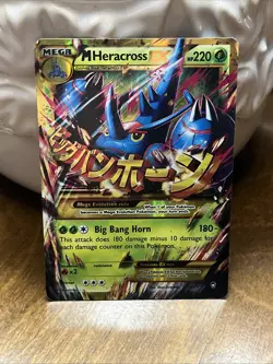 Pokemon TCG M Heracross EX 112/111 Furious Fists Mega Gold Secret Rare DMG - Image 3