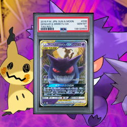 2018 POKEMON JPN SUN & MOON TAG BOLT #038 GENGAR & MIMIKYU GX PSA 10 - Image 1