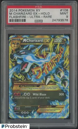 2014 Pokemon XY Flashfire Ultra Rare #108 M Charizard Ex PSA 9 MINT - Image 1