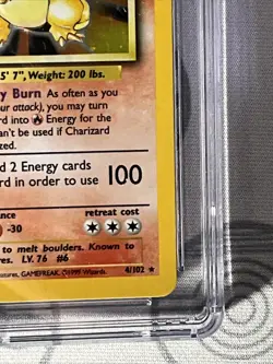 CGC 8 1999 POKEMON TCG CHARIZARD Base Set Unlimited 4/102 PSA BGS Subgrades 2002 - Image 5