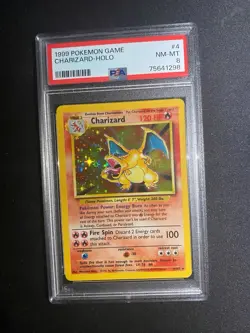 PSA 8 Charizard Base Set 4/102 Holo Unlimited Holo Rare - Pokemon TCG - Image 1