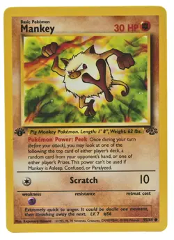 Mankey 55/64 Common 1st Edition Jungle WOTC Non Holo NM+ With Tracking - Image 3