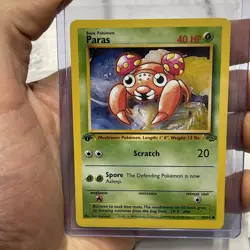 PARAS JUNGLE 1ST EDITION STAMP NON HOLO 1999 POKEMON TCG VINTAGE 59/64 NM WOTC - Image 1