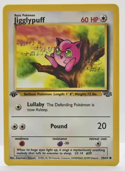 Jigglypuff 54/64 Jungle 1st Edition WOTC Non Holo NM+ With Tracking - Image 1