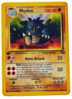 Rhydon 45/64 Jungle 1st Edition Common WOTC Non Holo NM With eBay Tracking 1a - Image 3