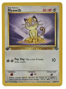 Meowth 56/64 Jungle 1st Edition WOTC Non Holo NM With Tracking 3a - Image 3