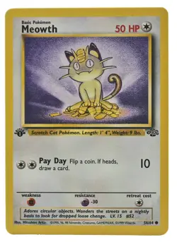 Meowth 56/64 Jungle 1st Edition WOTC Non Holo NM With Tracking 1a - Image 3