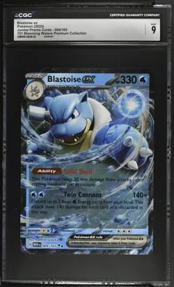Blastoise ex 009/165 2025 Jumbo Promo Cards 151 Blooming Waters Pokemon CGC 9 - Image 1