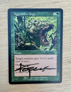 VTG MTG Card 2000 Aggressive Urge Invasion 181/350 Christopher Moeller Signed - Image 1