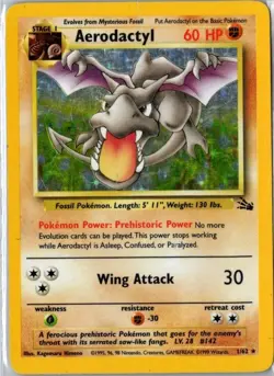 Aerodactyl Pokemon Card Holo WOTC 1/62 Fossil Set Rare Vintage 1999 - Image 1