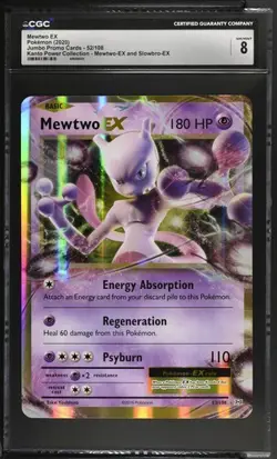 Mewtwo EX 52/108 2020 Jumbo Promo Cards Kanto Power Collection Pokemon CGC 8 - Image 1