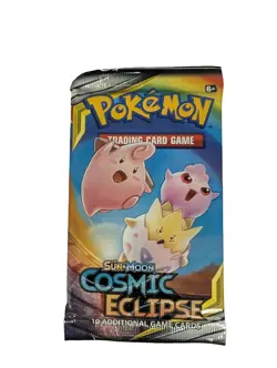 Pokemon TCG Sun & Moon Cosmic Eclipse Booster Pack Togepi Cleffa & Igglybuff Art - Image 1