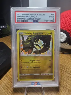 2017 Pokemon TCG Sun & Moon Shining Legends 56/73 Shining Rayquaza PSA 9 - Image 1