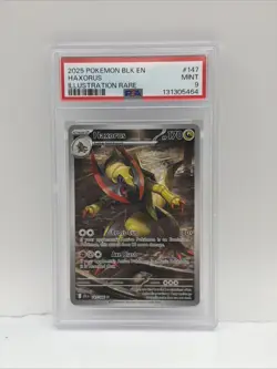 2025 Pokemon BLK EN #147/086 Haxorus Special Illustration Rare PSA 9 MINT - Image 1