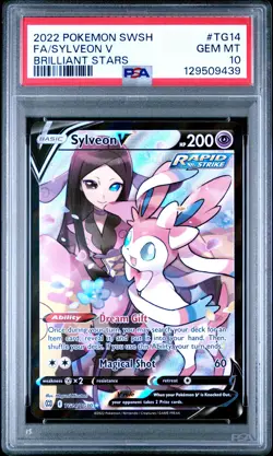 2022 POKEMON SWORD & SHIELD BRILLIANT STARS #TG14 FULL ART/SYLVEON V PSA 10 - Image 1