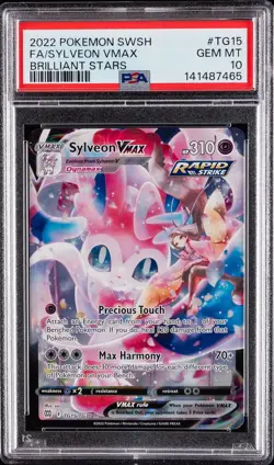 2022 POKEMON SWORD & SHIELD BRILLIANT STARS #TG15 FULL ART/SYLVEON VMAX PSA 10 - Image 1