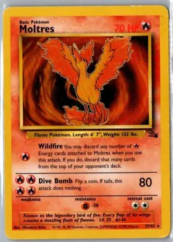 Pokemon: Moltres #27/62 Fossil Set Non Holo Vintage 1999 WOTC - Image 1