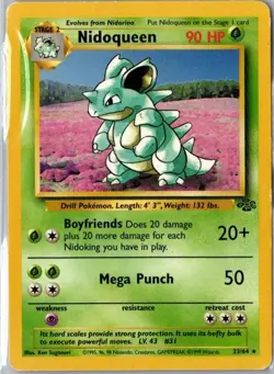 Nidoqueen 23/64 Jungle Non Holo Rare Vintage Pokemon TCG WOTC - Image 1