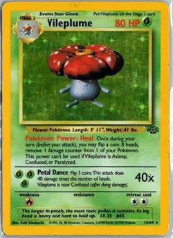 Pokemon TCG - VILEPLUME - 15/64 - HOLO - RARE - UNLIMITED - JUNGLE (1999) - Image 1
