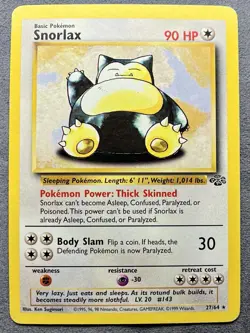 Pokemon TCG Snorlax 27/64 Jungle Unlimited Non-Holo Rare L-MP - Image 1