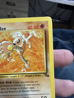 Pokemon Hitmonlee 22/62 Non Holo Fossil Unlimited - Image 3