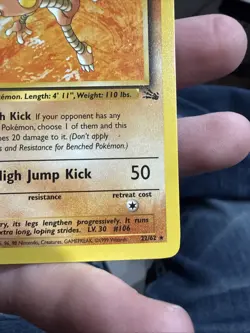 Pokemon Hitmonlee 22/62 Non Holo Fossil Unlimited - Image 4