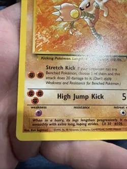 Pokemon Hitmonlee 22/62 Non Holo Fossil Unlimited - Image 5