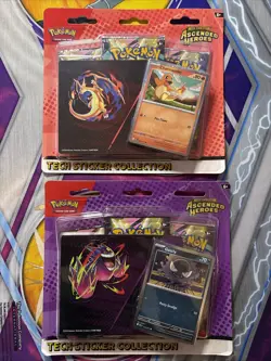 Set Of 2 Ascended Heroes Tech Sticker Collection Pokemon Sealed Ships Fast - Image 1