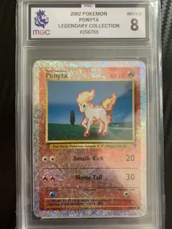 Pokemon Card Ponyta Reverse Holo 87/110 Legendary Collection 2002 MGC 8 - Image 1