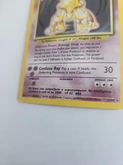 Pokemon TCG Alakazam Base Set 1/102 Holo 1999-2000 Wizards Base Set Copyright... - Image 3