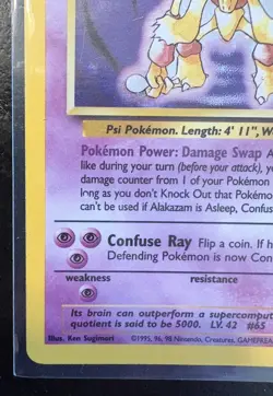 Pokemon TCG Alakazam Base Set 1/102 Holo 1999-2000 Wizards Base Set Copyright... - Image 4