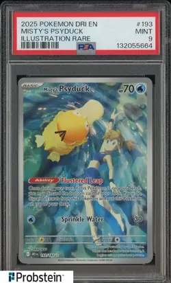 2025 Pokemon DRI EN Illustration Rare #193 Misty's Psyduck PSA 9 MINT - Image 1