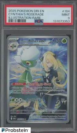 2025 Pokemon Dri En Illustration Rare #184 Cynthia's Roserade PSA 9 MINT - Image 1