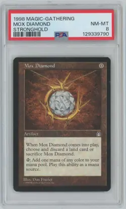 1998 Magic The Gathering Stronghold PSA 8 Mox Diamond PSA 8 - Image 1