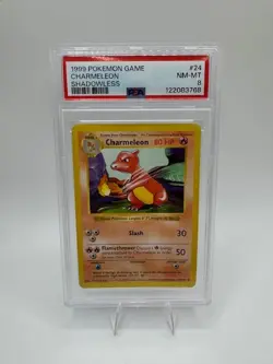 1999 Pokemon Game Base Set CHARMELEON Shadowless Card #24 PSA 8 NM-MT Rare! - Image 1