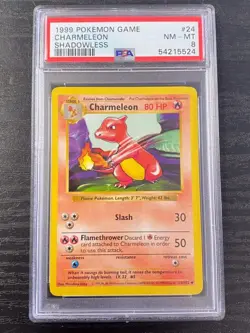 1999 POKEMON SHADOWLESS CHARMELEON #24 PSA 8 NM-MT. - Image 1