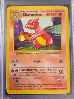 1999 POKEMON SHADOWLESS CHARMELEON #24 PSA 8 NM-MT. - Image 2