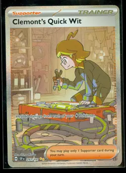 Pokemon CLEMONT'S QUICK WIT 243/191 - Surging Sparks - SPECIAL ILLUSTRATION RARE - Image 1