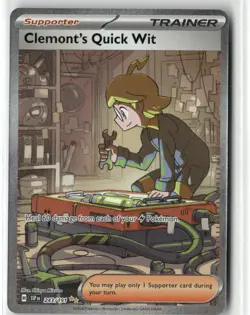 POKEMON SURGING SPARKS CLEMONT'S QUICK WIT SPECIAL ILLUSTRATION RARE 243/191 TCG - Image 1