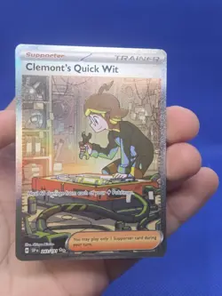 Pokemon Surging Sparks Clemont’s Quick Wit 243/191 Special Illustration Rare NM - Image 2