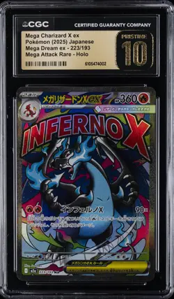 2025 POKEMON JPN #223/193 MEGA CHARIZARD X EX CGC 10 PERFECT - Image 1
