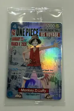 Bandai Namco One Piece Card Game Monkey D. Luffy US Voyage Holo Lot of 2 Cards - Image 1