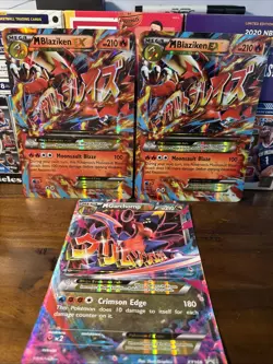 Jumbo Pokemon 3 Card Lot! Mega Blaziken EX (2x) & Mega Garchomp EX! 🔥 - Image 1