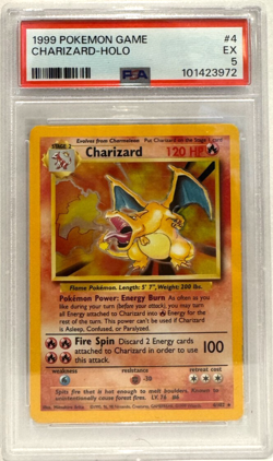 1999 Pokemon Game Charizard-Holo PSA 5 - Image 1
