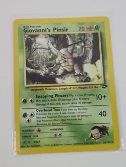 Pokemon TCG Card - Giovanni's Pinsir 24/132 Gym Challenge Rare Vintage - Image 1
