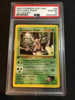 Pokemon Card TCG 2000 Gym Challenge Giovanni's Pinsir 1st Edition 24/132 PSA 10 - Image 1