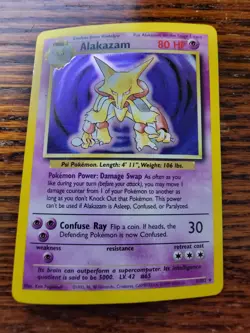 Alakazam 1/102 Holo Rare Unlimited Edition Base Set Pokemon Card 1999 WOTC PL - Image 1