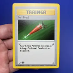Full Heal 1st Edition Base Set 82/102 Shadowless Vintage Pokemon Card - NM/VLP - Image 3